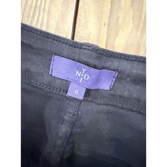 NYDJ Marilyn Straight Jeans Black 6 Rhinestone‎ Pockets - Picture 4 of 8